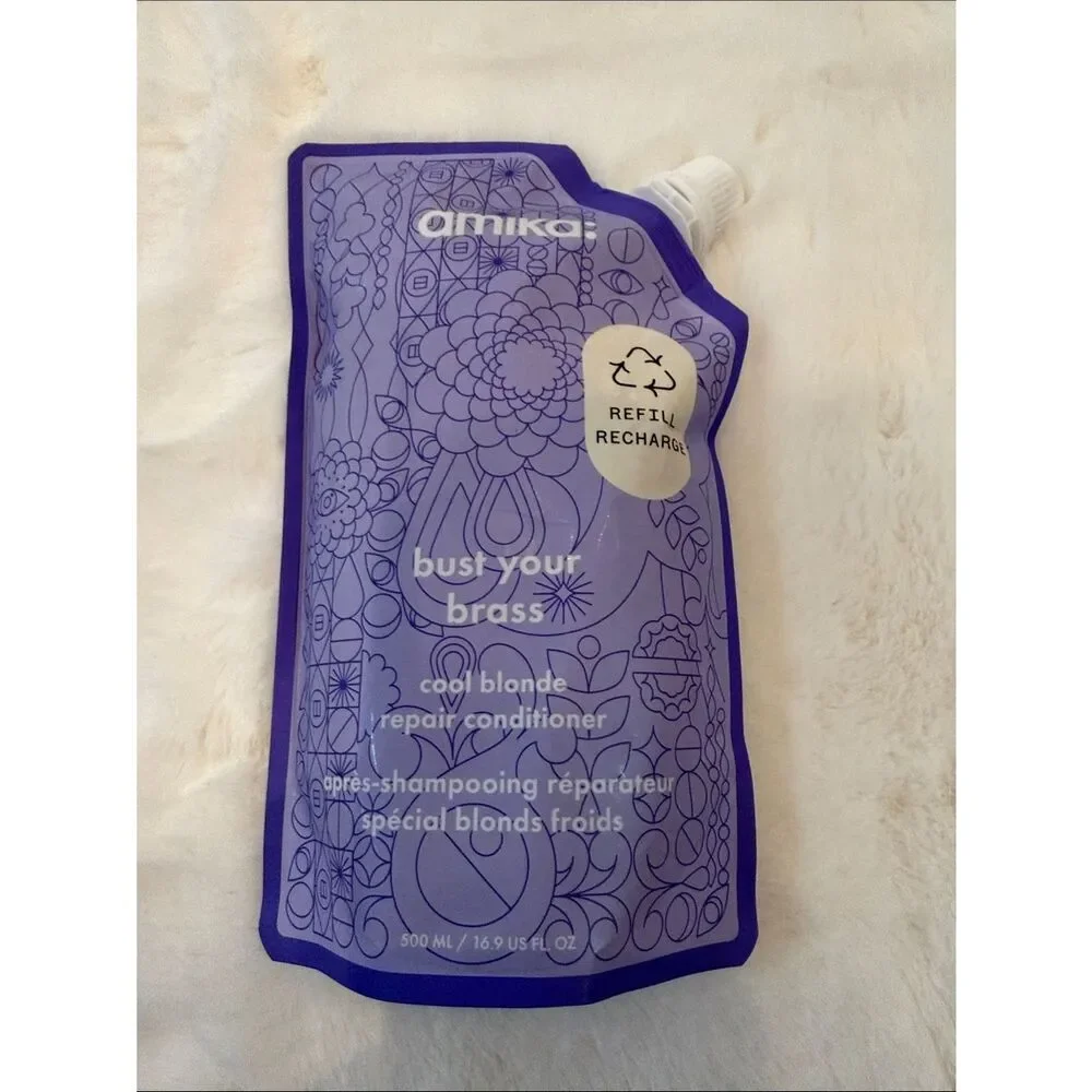 amika Cool Blonde Repair Conditioner Refill Pouch - Lavender Purple